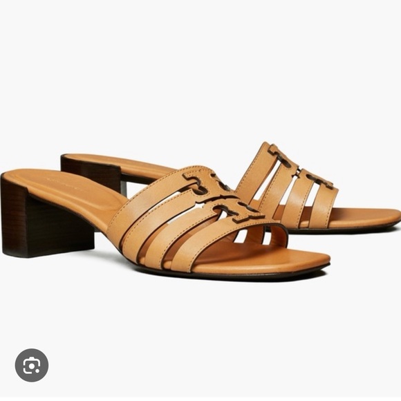 Tory Burch Brown Heeled Sandals - Picture 1 of 5
